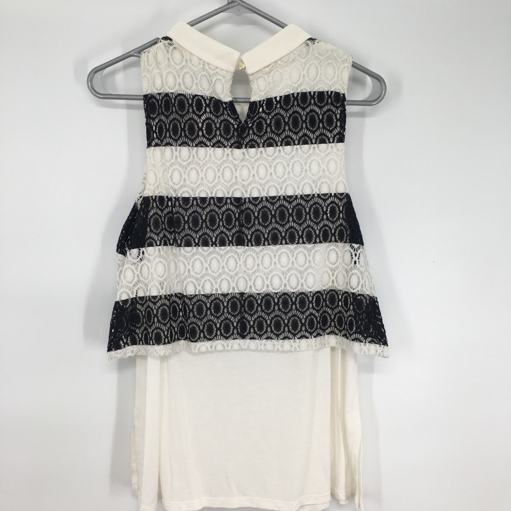 NEW! Elle Black & White Cropped Career Top - Picture 7 of 12